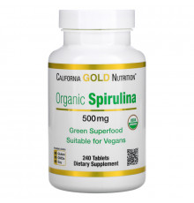California Gold Nutrition, Organic Spirulina, 500 mg, 240 Tablets