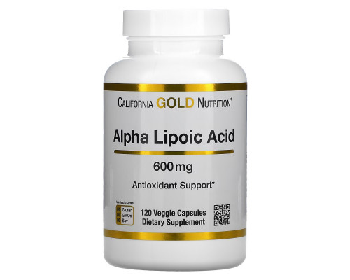 California Gold Nutrition, Alpha Lipoic Acid, 600 mg, 120 Veggie Capsules California Gold Nutrition, Alpha Lipoic Acid, 600 mg, 120 Veggie Capsules