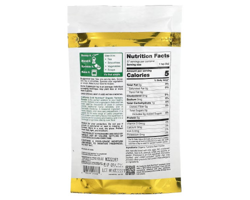 California Gold Nutrition, Superfoods, Organic Turmeric Powder, 4 oz (114 g) California Gold Nutrition, Superfoods, Organic Turmeric Powder, 4 oz (114 g)
