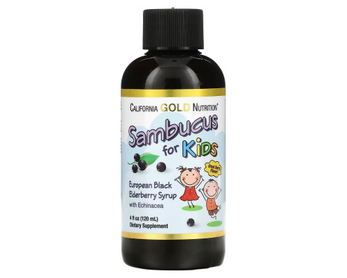 California Gold Nutrition, Children Sambucus Elderberry Syrup, 4 fl oz (120 ml) California Gold Nutrition, Children Sambucus Elderberry Syrup, 4 fl oz (120 ml)