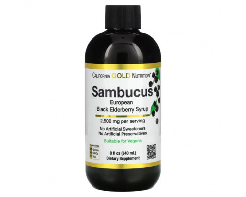 Фрукты и ягоды California Gold Nutrition, бузина для взрослых, 240 мл (8 жидк. унций) Фрукты и ягоды California Gold Nutrition, бузина для взрослых, 240 мл (8 жидк. унций)