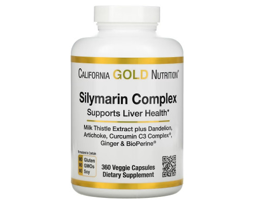California Gold Nutrition, Silymarin Complex, Liver Health, Milk Thistle, Curcumin, Artichoke, Dandelion, Ginger, Black Pepper, 360 Veggie Capsules California Gold Nutrition, Silymarin Complex, Liver Health, Milk Thistle, Curcumin, Artichoke, Dandelion, Ginger, Black Pepper, 360 Veggie Capsules