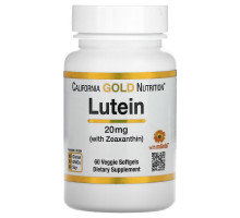 California Gold Nutrition, Lutein with Zeaxanthin, 20 mg, 60 Veggie Softgels