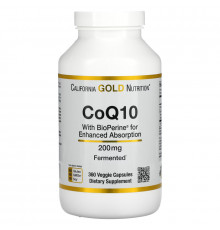 California Gold Nutrition, CoQ10 with BioPerine, 200 mg, 360 Veggie Capsules