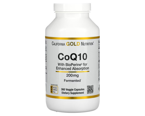 California Gold Nutrition, CoQ10 with BioPerine, 200 mg, 360 Veggie Capsules California Gold Nutrition, CoQ10 with BioPerine, 200 mg, 360 Veggie Capsules