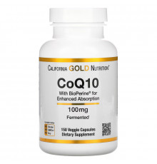 California Gold Nutrition, CoQ10 with BioPerine, 100 mg, 150 Veggie Capsules
