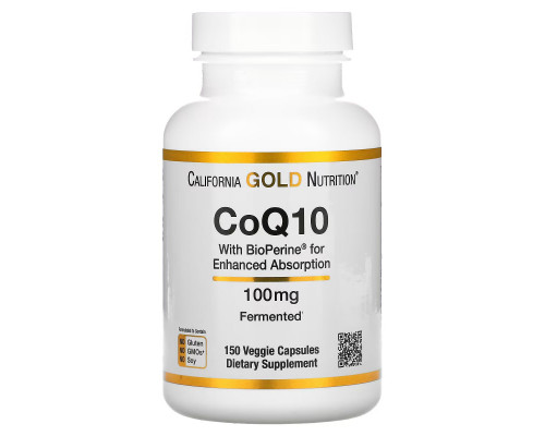 California Gold Nutrition, CoQ10 with BioPerine, 100 mg, 150 Veggie Capsules California Gold Nutrition, CoQ10 with BioPerine, 100 mg, 150 Veggie Capsules
