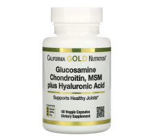 California Gold Nutrition, Glucosamine Chondroitin, MSM plus Hyaluronic Acid, 60 Veggie Capsules