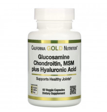 California Gold Nutrition, Glucosamine Chondroitin, MSM plus Hyaluronic Acid, 60 Veggie Capsules