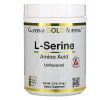 California Gold Nutrition, L-серин в порошке, аминокислота AjiPure, без добавок, 1 кг