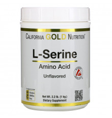 California Gold Nutrition, L-серин в порошке, аминокислота AjiPure, без добавок, 1 кг