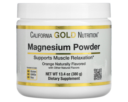 California Gold Nutrition, Magnesium Powder Beverage, Orange Flavor, 13.1 oz (373 g) California Gold Nutrition, Magnesium Powder Beverage, Orange Flavor, 13.1 oz (373 g)