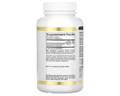 California Gold Nutrition, EpiCor, Dried Yeast Fermentate, 500 mg, 120 Veggie Capsules