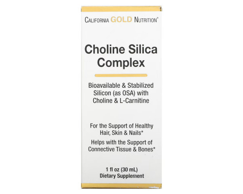 California Gold Nutrition, Комплекс с холином и кремнеземом, биодоступная коллагеновая поддержка, 1 жидкая унция (30 мл) California Gold Nutrition, Комплекс с холином и кремнеземом, биодоступная коллагеновая поддержка, 1 жидкая унция (30 мл)
