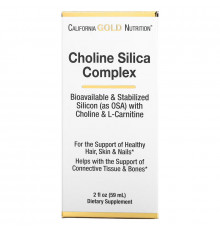California Gold Nutrition, Choline Silica Complex, Bioavailable Collagen Support, 2 fl oz (60 ml)