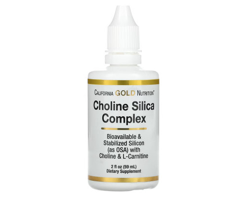 California Gold Nutrition, Choline Silica Complex, Bioavailable Collagen Support, 2 fl oz (60 ml) California Gold Nutrition, Choline Silica Complex, Bioavailable Collagen Support, 2 fl oz (60 ml)