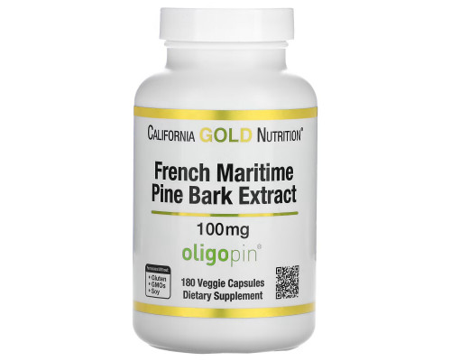 California Gold Nutrition, French Maritime Pine Park Extract, Oligopin, Antioxidant Polyphenol, 100 mg, 180 Veggie Capsules California Gold Nutrition, French Maritime Pine Park Extract, Oligopin, Antioxidant Polyphenol, 100 mg, 180 Veggie Capsules