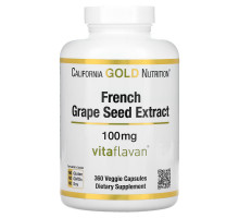 California Gold Nutrition, French Grape Seed Extract, VitaFlavan, Antioxidant Polyphenol, 100 mg, 360 Veggie Capsules