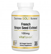 California Gold Nutrition, French Grape Seed Extract, VitaFlavan, Antioxidant Polyphenol, 100 mg, 360 Veggie Capsules