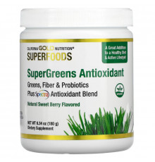 California Gold Nutrition, SUPERFOOD - Supergreens Antioxidant, Sweet Berry, 6.34 oz (180 g)