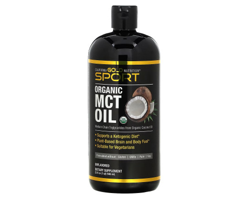 California Gold Nutrition, SPORTS. Organic MCT Oil, Unflavored, 32 fl oz (946 ml) California Gold Nutrition, SPORTS. Organic MCT Oil, Unflavored, 32 fl oz (946 ml)