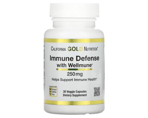 California Gold Nutrition, Immune Defense with Wellmune, Beta-Glucan, 250 mg , 30 Veggie Capsules California Gold Nutrition, Immune Defense with Wellmune, Beta-Glucan, 250 mg , 30 Veggie Capsules