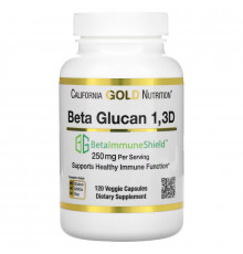 California Gold Nutrition, Beta Glucan 1-3D with Beta-ImmuneShield, 250 mg Per Serving, 120 Veggie Capsules