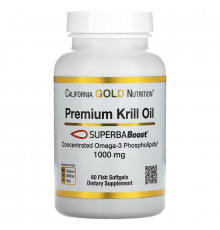 California Gold Nutrition, SUPERBABoost®, масло криля премиального качества, 1000 мг, 60 капсул