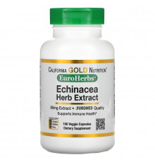 California Gold Nutrition, EuroHerbs, экстракт эхинацеи, 80 мг, 180 вегетарианских капсул