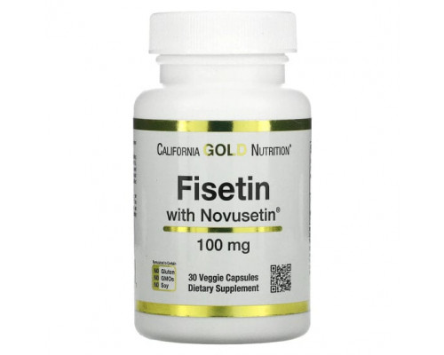 Улучшение памяти и работы мозга California Gold Nutrition, Fisetin with Novusetin, физетин, 100 мг, 30 растительных капсул Улучшение памяти и работы мозга California Gold Nutrition, Fisetin with Novusetin, физетин, 100 мг, 30 растительных капсул