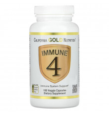 California Gold Nutrition, Immune 4, средство для укрепления иммунитета, 180 растительных капсул