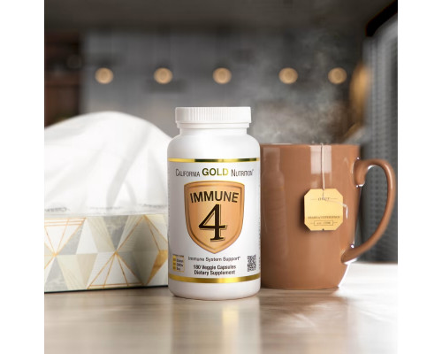 California Gold Nutrition, Immune 4, средство для укрепления иммунитета, 180 растительных капсул California Gold Nutrition, Immune 4, средство для укрепления иммунитета, 180 растительных капсул