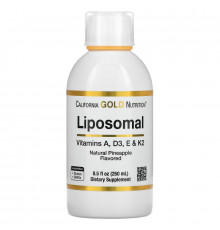 California Gold Nutrition, Liposomal Vitamin A, D3, E & K2, Pineapple Flavor, 8.5 fl oz (250 ml)