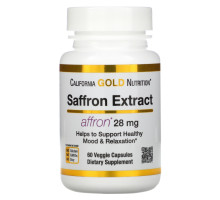 California Gold Nutrition, экстракт шафрана, с экстрактом Affron, 28 мг, 60 растительных капсул