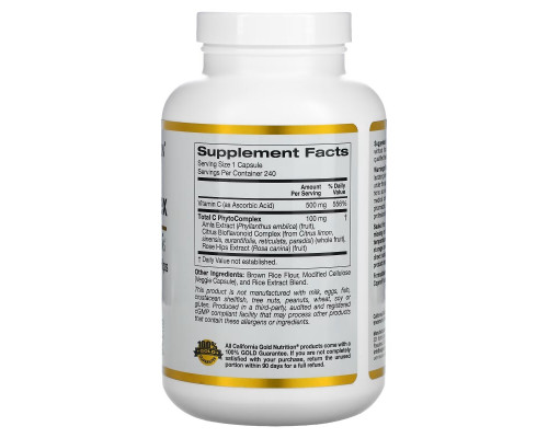 California Gold Nutrition, Total C Complex, 500 mg, 240 Veggie Capsules California Gold Nutrition, Total C Complex, 500 mg, 240 Veggie Capsules