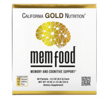 Антиоксиданты California Gold Nutrition, MEM Food, для поддержки памяти и когнитивных функций, 60 пакетиков по 8,5 г (0,3 унции)
