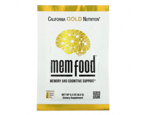 Антиоксиданты California Gold Nutrition, MEM Food, для поддержки памяти и когнитивных функций, 60 пакетиков по 8,5 г (0,3 унции) Антиоксиданты California Gold Nutrition, MEM Food, для поддержки памяти и когнитивных функций, 60 пакетиков по 8,5 г (0,3 унции)