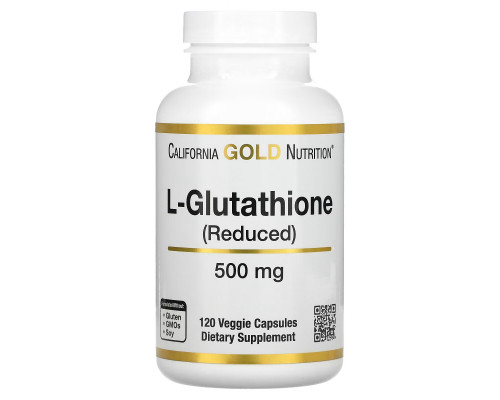 California Gold Nutrition, L-глутатион, восстановленный, 500 мг, 120 растительных капсул