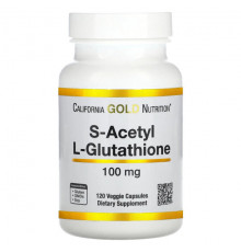 Антиоксиданты California Gold Nutrition, S-ацетил-L-глутатион, 100 мг, 120 растительных капсул