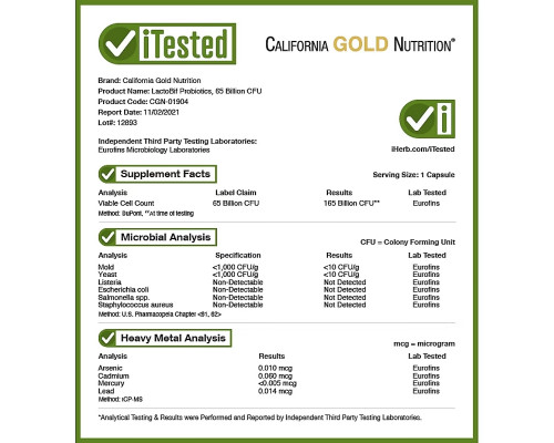 California Gold Nutrition, LactoBif, пробиотики, 65 млрд КОЕ, 30 вегетарианских капсул California Gold Nutrition, LactoBif, пробиотики, 65 млрд КОЕ, 30 вегетарианских капсул