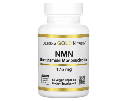 California Gold Nutrition, NMN (Nicotinamide Mononucleotide), 175 mg, 60 Veggie Capsules California Gold Nutrition, NMN (Nicotinamide Mononucleotide), 175 mg, 60 Veggie Capsules