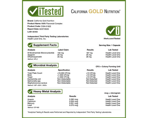 California Gold Nutrition, NMN, комплекс с флавоноидами, 60 растительных капсул California Gold Nutrition, NMN, комплекс с флавоноидами, 60 растительных капсул