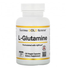 Аминокислоты California Gold Nutrition, L-глютамин, AjiPure, 120 растительных капсул
