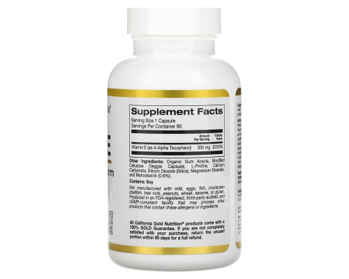 California Gold Nutrition, Bioactive Vitamin E, 335 mg (500 IU), 90 Veggie Capsules California Gold Nutrition, Bioactive Vitamin E, 335 mg (500 IU), 90 Veggie Capsules