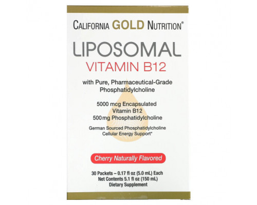 Витамины группы B Liposomal Vitamin B12, 30 Packets, 0.17 fl oz (5 ml) Each Витамины группы B Liposomal Vitamin B12, 30 Packets, 0.17 fl oz (5 ml) Each
