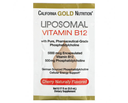 Витамины группы B Liposomal Vitamin B12, 30 Packets, 0.17 fl oz (5 ml) Each Витамины группы B Liposomal Vitamin B12, 30 Packets, 0.17 fl oz (5 ml) Each