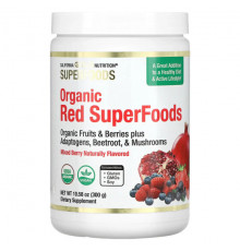 Фрукты и ягоды California Gold Nutrition, SUPERFOODS, органические красные суперфуды, ягодное ассорти, 300 г (10,58 унции)