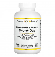 California Gold Nutrition, Multivitamin and Mineral, Two-A-Day, 180 Veggie Capsules