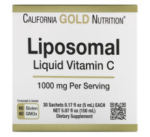 California Gold Nutrition, Liposomal Liquid Vitamin C, Unflavored, 1000 mg, 30 Sachets, 0.17 fl oz (5 ml) Each
