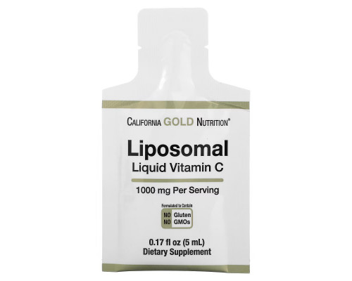 California Gold Nutrition, Liposomal Liquid Vitamin C, Unflavored, 1000 mg, 30 Sachets, 0.17 fl oz (5 ml) Each California Gold Nutrition, Liposomal Liquid Vitamin C, Unflavored, 1000 mg, 30 Sachets, 0.17 fl oz (5 ml) Each